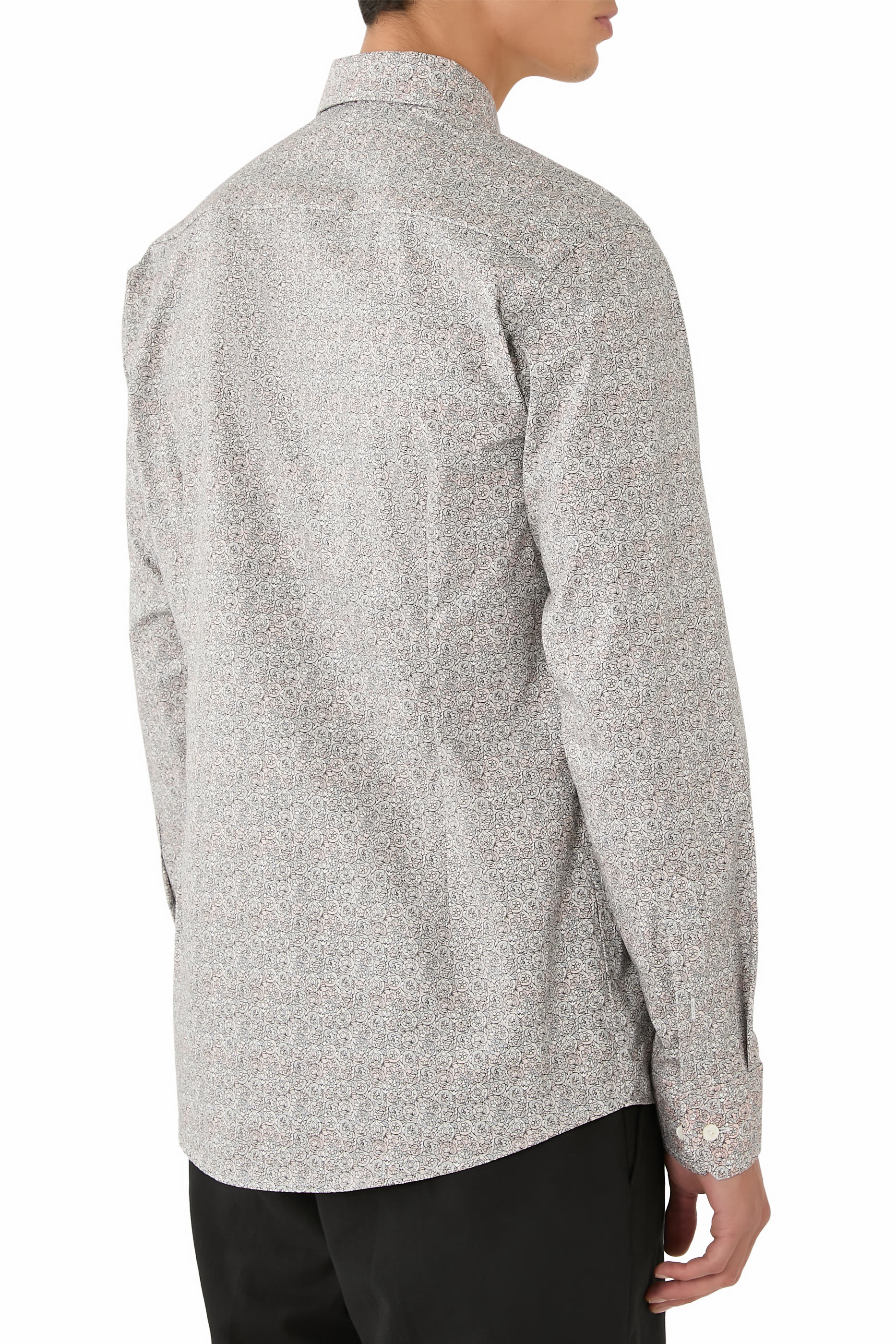 قميص بنقشة زهور تويل مميز للماركة