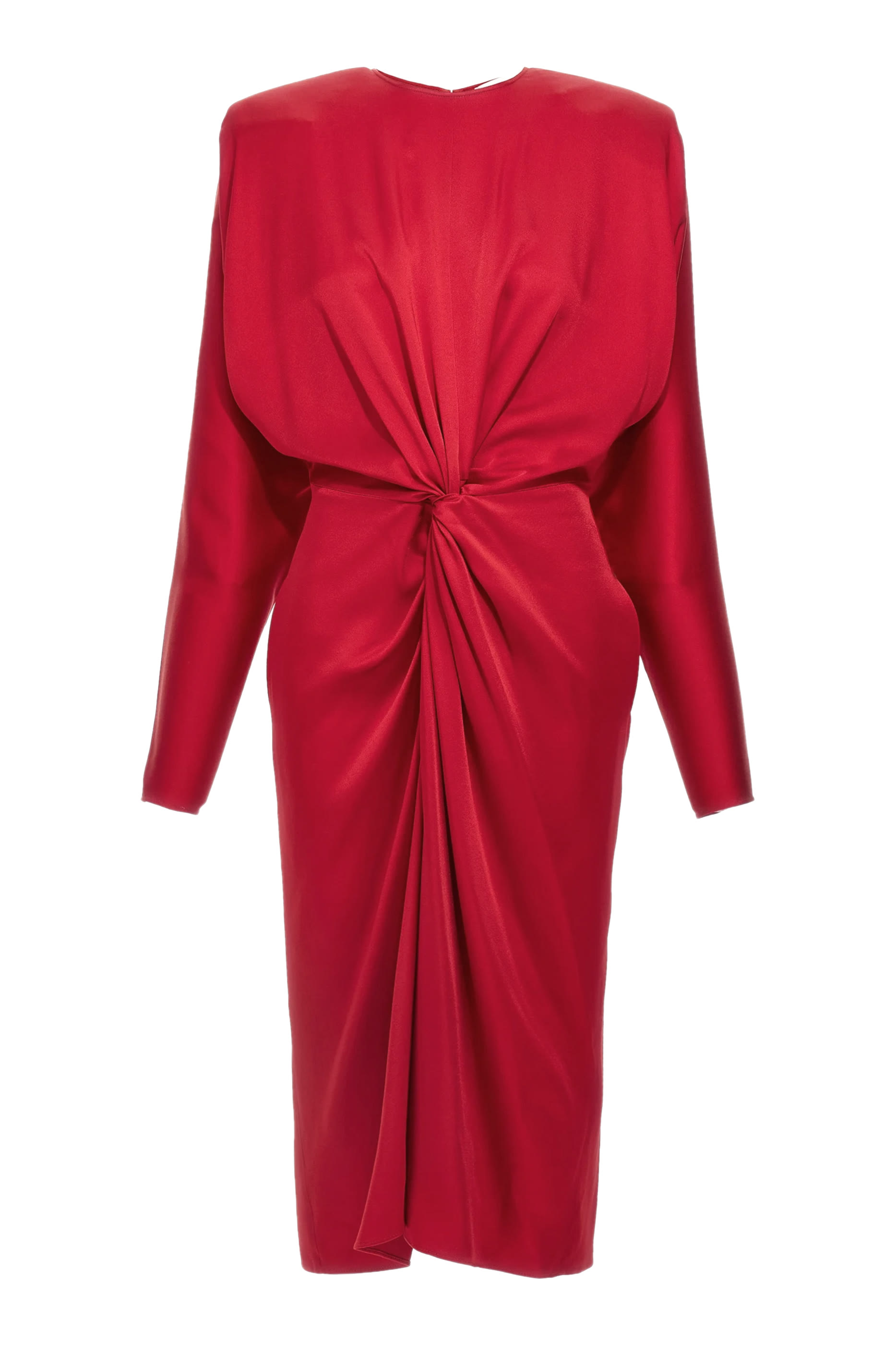  Satin Twist Midi Dress