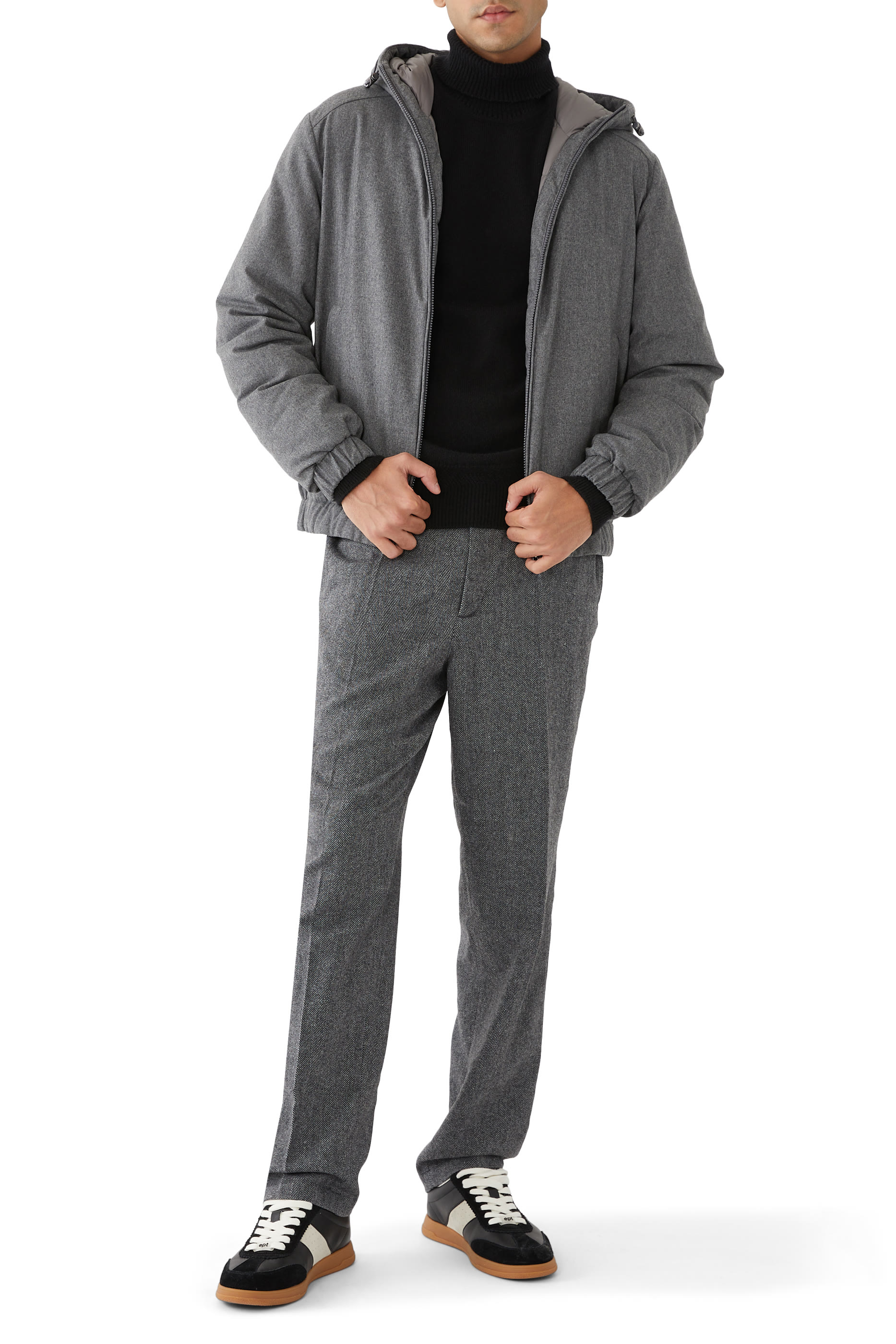 جاكيت توراني قصير مبطن بالزغب كشمير