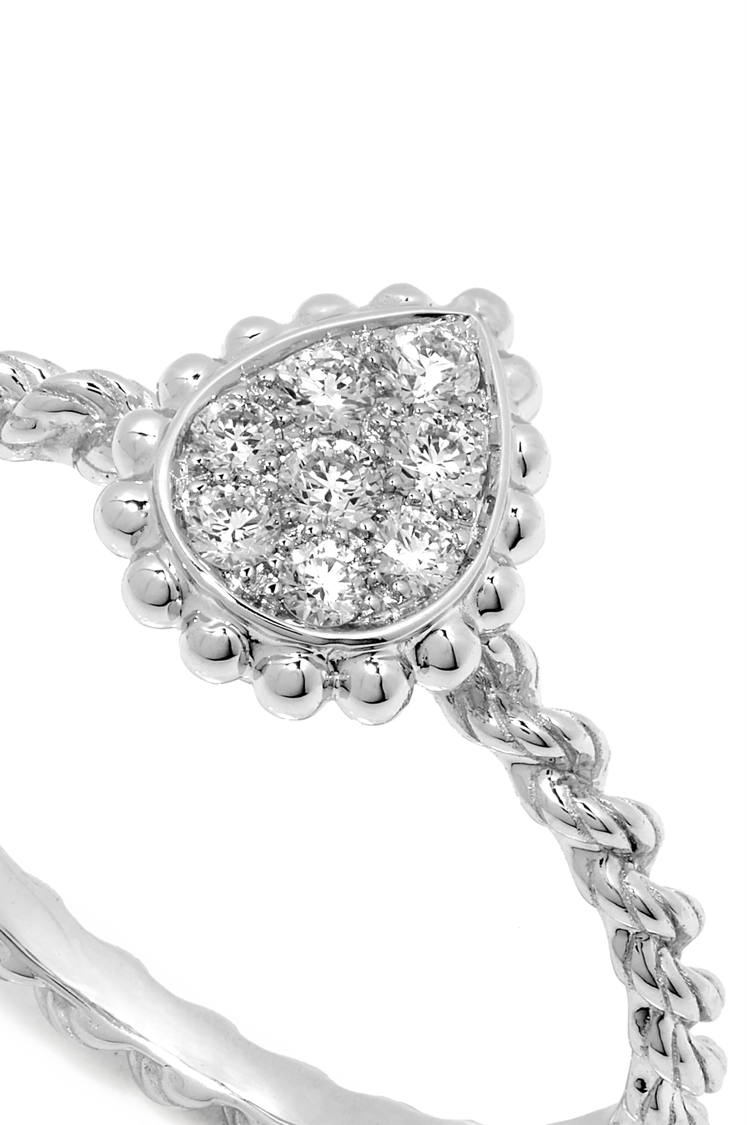 خاتم سيربنت بوهيم مرصع بالماس ذهب أبيض عيار 18