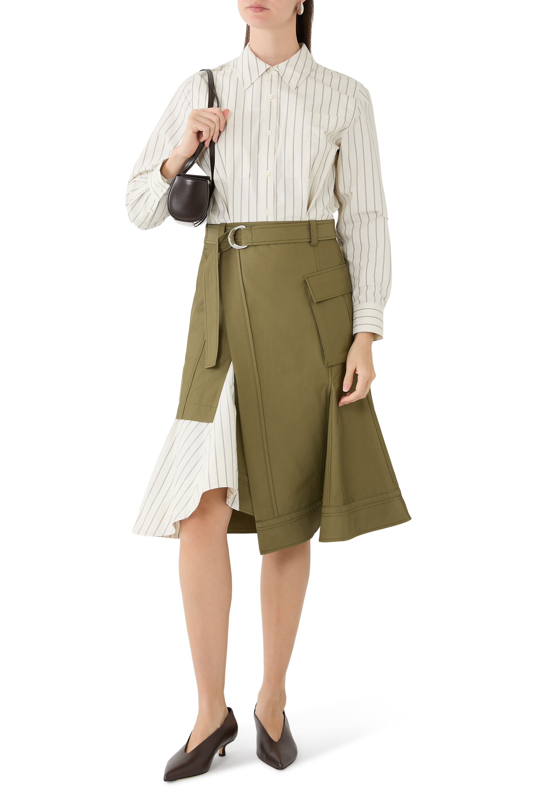 فستان بنمط قميص عملي خامات متنوعة